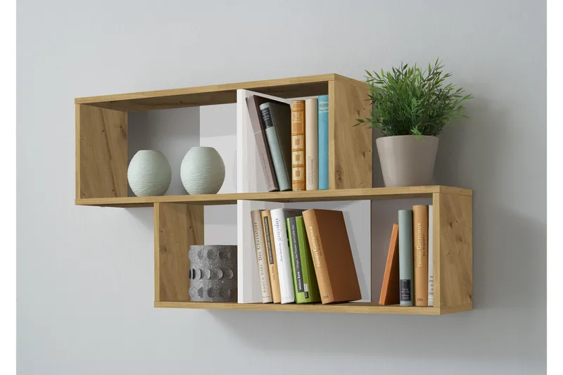 Stanthorne Vegghylle 100 cm, Brun/Hvit