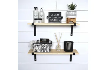 Straad Vegghylle 60 cm - Svart / Valnøtt - Oppbevaring - Hylle - Vegghylle