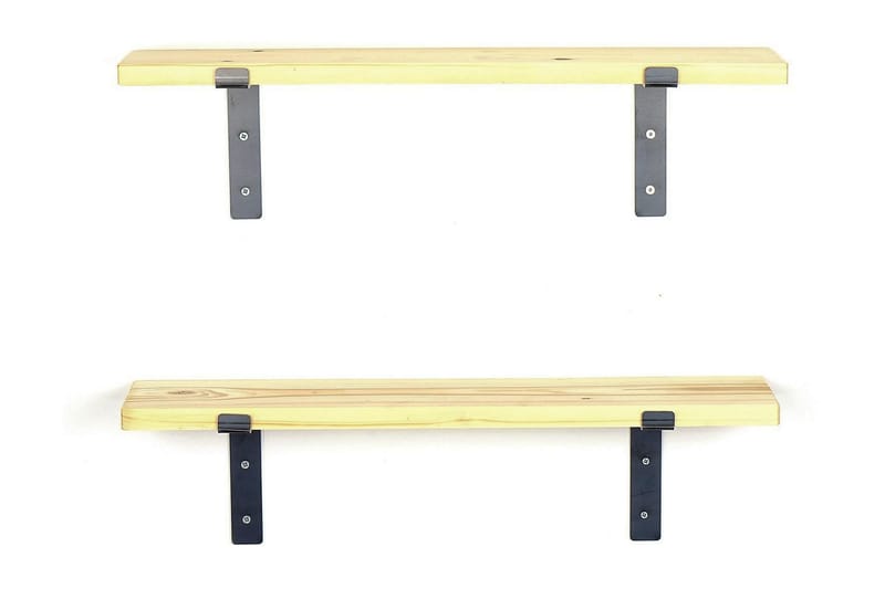 Straad Vegghylle 60 cm - Svart / Valnøtt - Oppbevaring - Hylle - Vegghylle