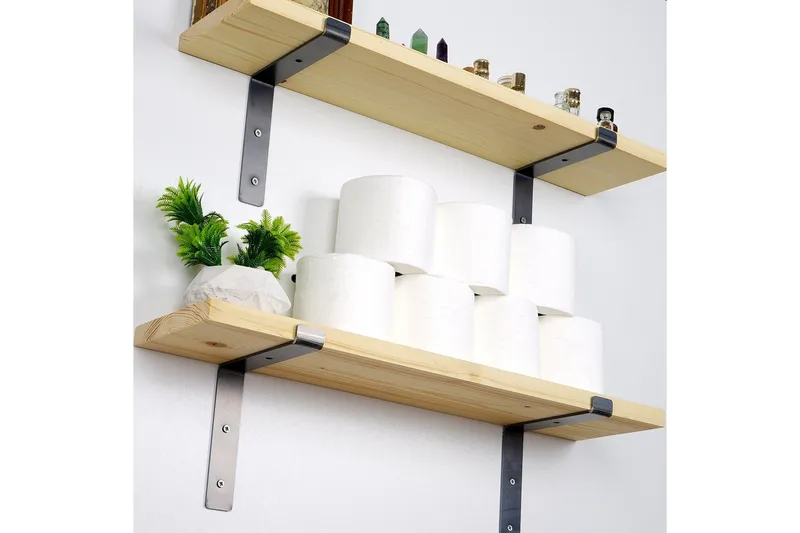 Straad Vegghylle 60 cm - Svart / Valnøtt - Oppbevaring - Hylle - Vegghylle