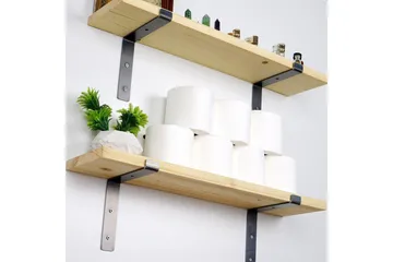 Straad Vegghylle 60 cm - Svart / Valnøtt - Oppbevaring - Hylle - Vegghylle