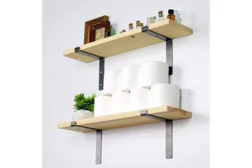 Straad Vegghylle 60 cm - Svart / Valnøtt - Oppbevaring - Hylle - Vegghylle