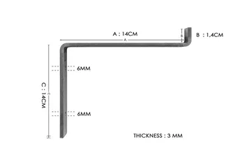 Straad Vegghylle 60 cm - Svart / Valnøtt - Oppbevaring - Hylle - Vegghylle