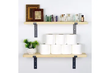 Straad Vegghylle 60 cm - Svart / Valnøtt - Oppbevaring - Hylle - Vegghylle