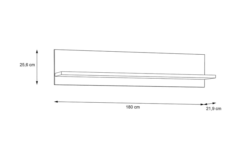 Svetis Vegghylle 22x180 cm - Hvit - Oppbevaring - Hylle - Vegghylle