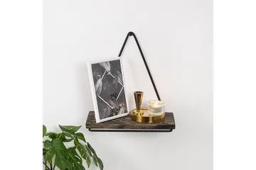 Takasu Vegghylle 15x27 cm - Svart / Valnøtt - Oppbevaring - Hylle - Vegghylle