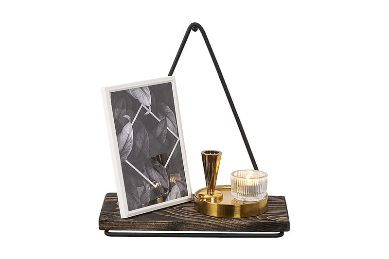 Takasu Vegghylle 15x27 cm - Svart / Valnøtt - Oppbevaring - Hylle - Vegghylle