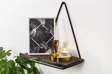 Takasu Vegghylle 15x27 cm - Svart / Valnøtt - Oppbevaring - Hylle - Vegghylle