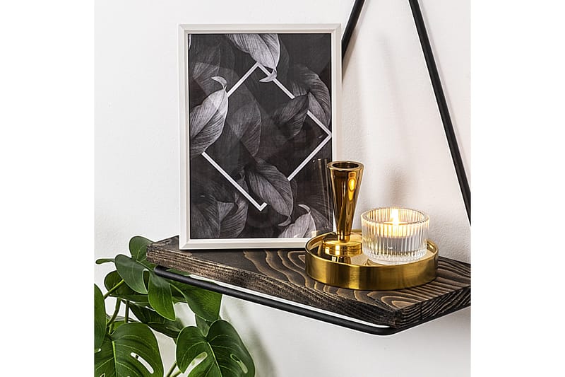 Takasu Vegghylle 15x27 cm - Svart / Valnøtt - Oppbevaring - Hylle - Vegghylle