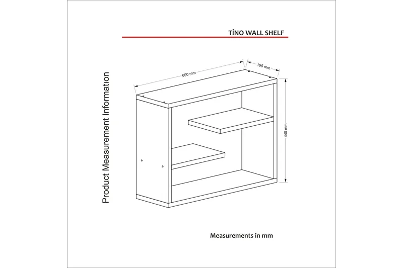 Tera Home Vegghylle - Oppbevaring - Hylle - Vegghylle