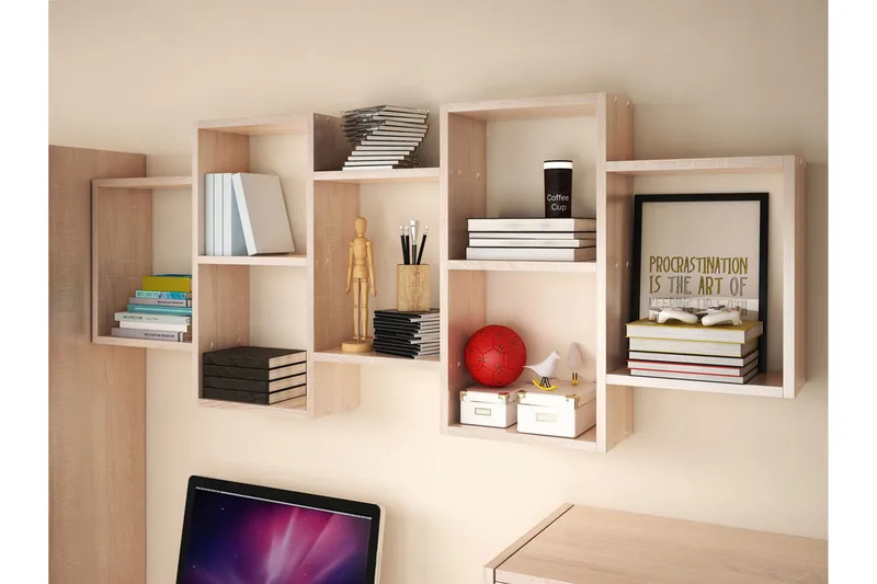 Trio Vegghylle 161x18x65 cm - Oppbevaring - Hylle - Vegghylle