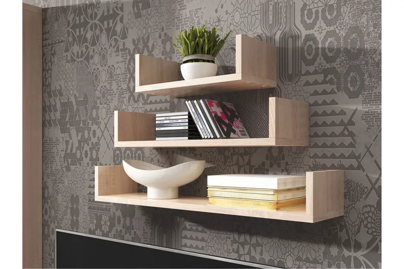 Trio Vegghylle - Beige / Grå - Oppbevaring - Hylle - Vegghylle