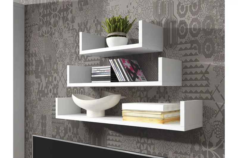 Trio Vegghylle - Grå / Hvit - Oppbevaring - Hylle - Vegghylle