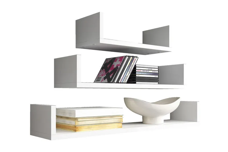 Trio Vegghylle, Grå / Hvit