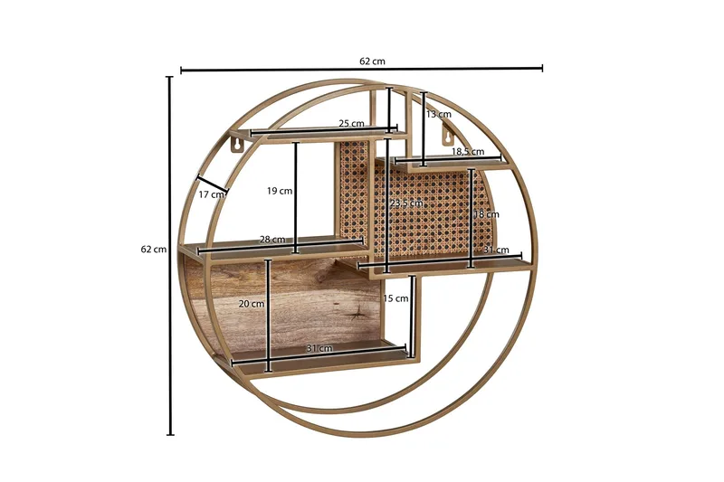Tultered vegghylle - Brun - Oppbevaring - Hylle - Vegghylle