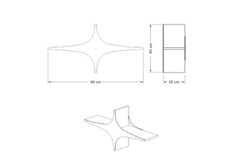 Vegghylle 20x90 cm - Svart - Oppbevaring - Hylle - Vegghylle