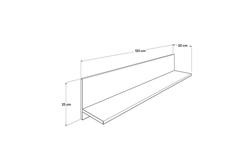 Vegghylle 25x120 cm - Hvit - Vegghylle - Vegghengt oppbevaring