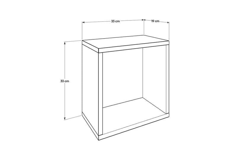 Vegghylle 33x33 cm - Hvit - Oppbevaring - Hylle - Vegghylle