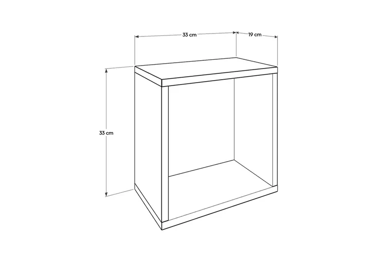 Vegghylle 33x33 cm - Hvit - Oppbevaring - Hylle - Vegghylle