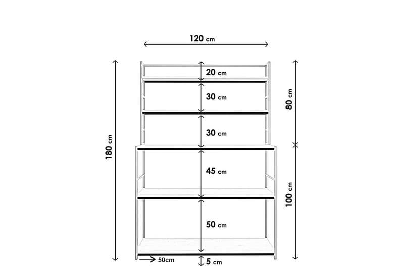 Vegghylle Aksui 160x50 cm - Natur - Vegghylle - Vegghengt oppbevaring