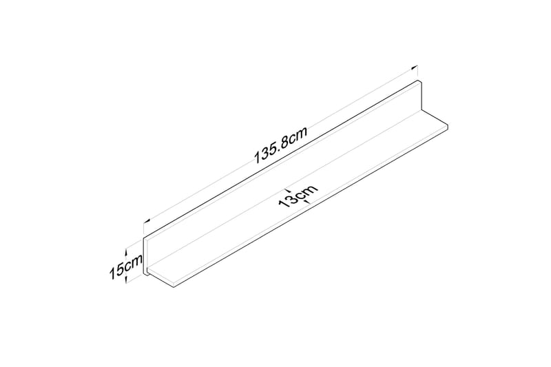 Vegghylle Dosherma 13x136 cm - Valnøtt - Vegghylle - Vegghengt oppbevaring