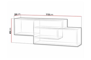 Vegghylle Edinbane 115x25 cm - Hvid - Oppbevaring - Hylle - Vegghylle