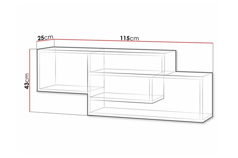 Vegghylle Edinbane 115x25 cm - Hvid - Oppbevaring - Hylle - Vegghylle
