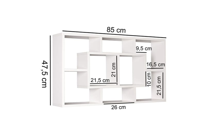 Vegghylle Gudorf - Hvit - Vegghylle - Vegghengt oppbevaring