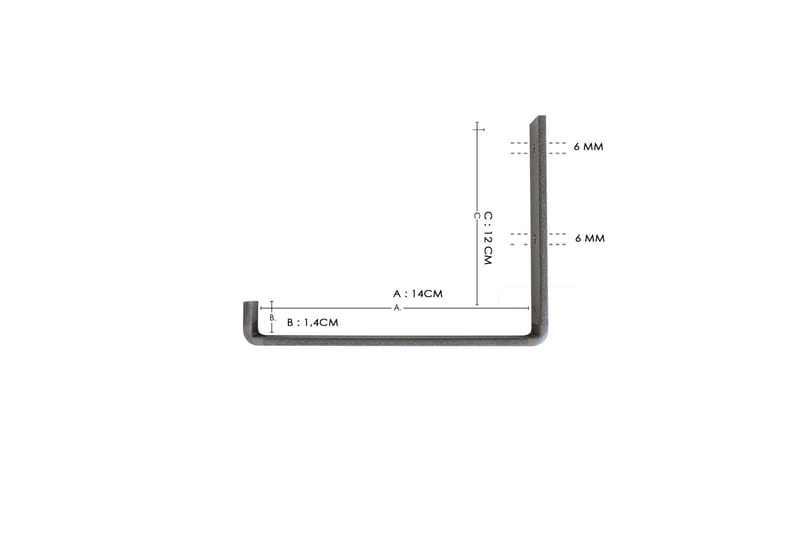 Vegghylle Kingsholme 40 cm - Svart | Valnøtt - Vegghylle - Vegghengt oppbevaring