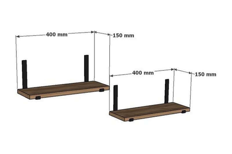 Vegghylle Lamana 40x15 cm 2 Hyller - Vegghylle - Vegghengt oppbevaring