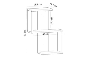 Vegghylle Octasia 30x16 cm - Hvit - Oppbevaring - Hylle - Vegghylle
