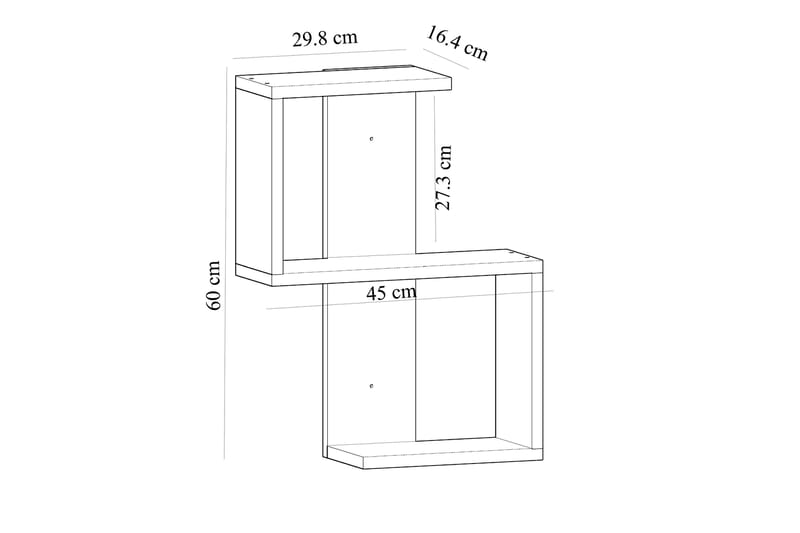Vegghylle Octasia 30x16 cm - Hvit - Oppbevaring - Hylle - Vegghylle