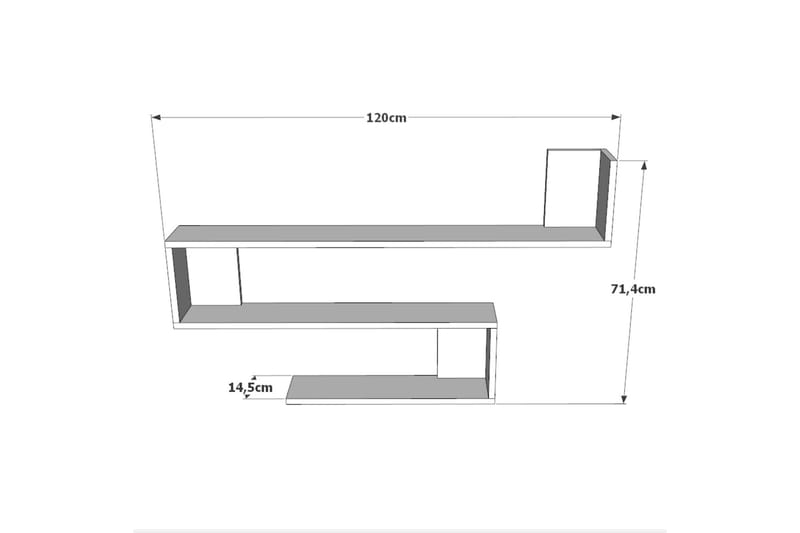 Vegghylle Qorgyle 120 cm - Brun - Oppbevaring - Hylle - Vegghylle