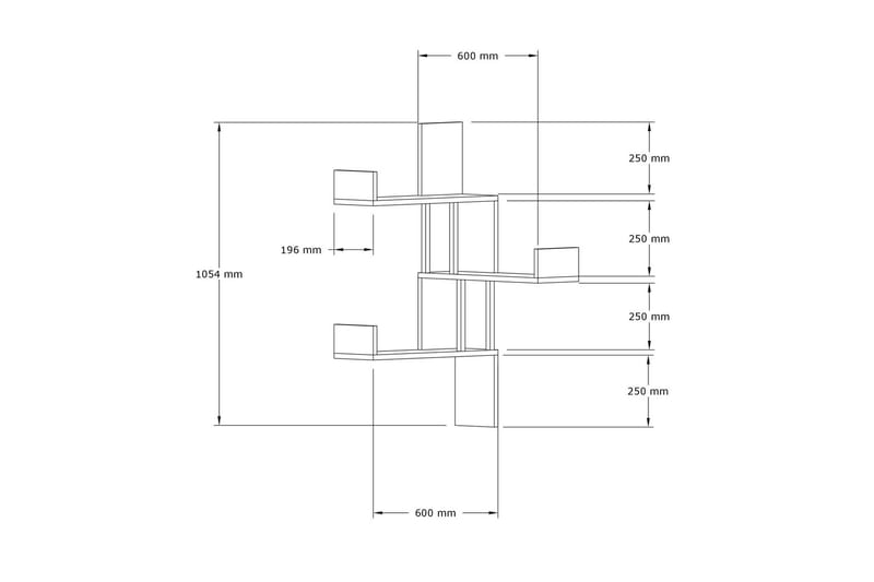 Vegghylle Samn 20x105 cm 3- pk - Hvit - Vegghylle - Vegghengt oppbevaring