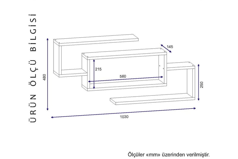 Vegghylle Tessie 103 cm - Oppbevaring - Hylle - Vegghylle