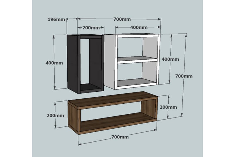 Vegghylle Urgby 70x20 cm - Hvit - Vegghylle - Vegghengt oppbevaring