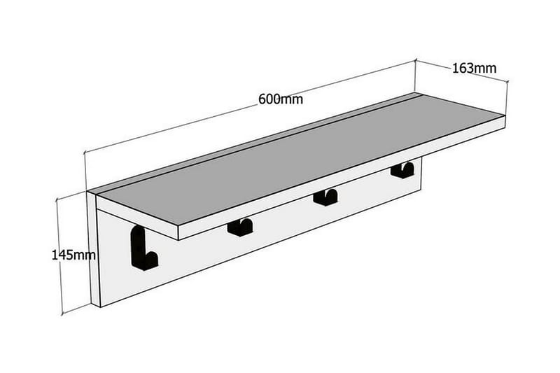 Vegghylle Portbury 15 cm - Blå - Vegghylle - Vegghengt oppbevaring