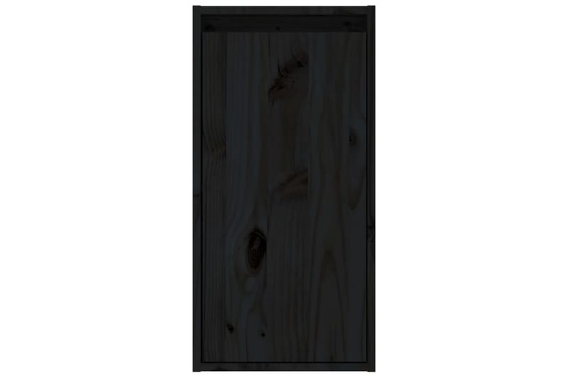 Veggskap 2 stk svart 30x30x60 cm heltre furu - Svart - Vegghylle - Vegghengt oppbevaring