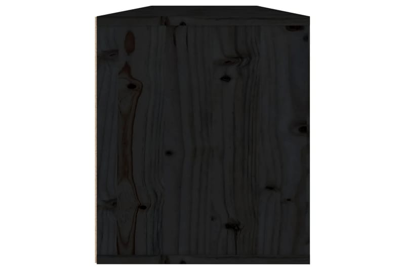 Veggskap 2 stk svart 60x30x35 cm heltre furu - Svart - Vegghylle - Vegghengt oppbevaring