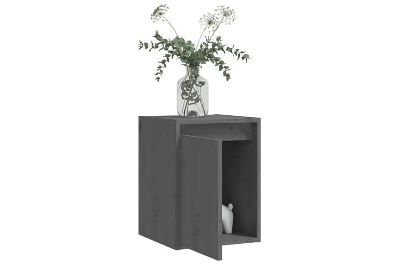 Veggskap grå 30x30x40 cm heltre furu - Grå - Vegghylle - Vegghengt oppbevaring