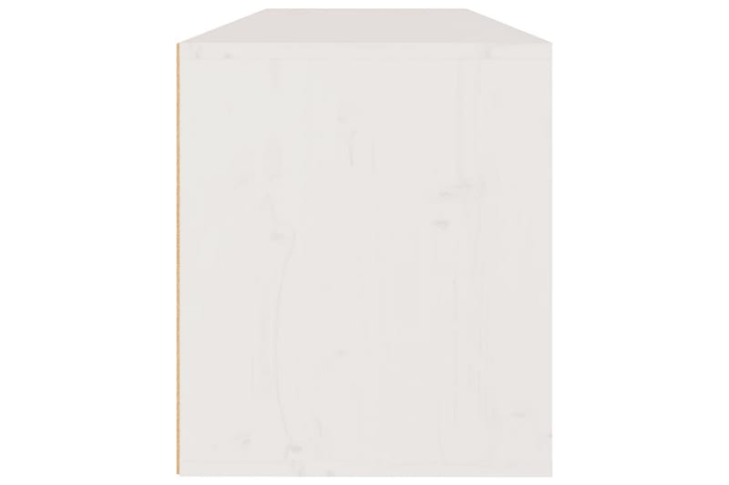Veggskap hvit 100x30x35 cm heltre furu - Hvit - Vegghylle - Vegghengt oppbevaring