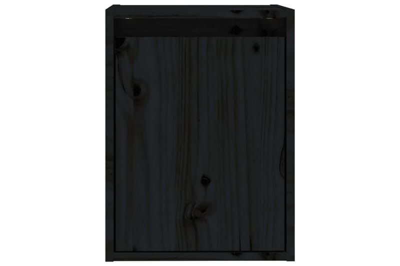 Veggskap svart 30x30x40 cm heltre furu - Svart - Vegghylle - Vegghengt oppbevaring
