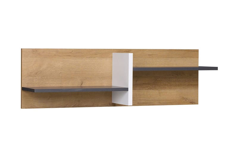 Vintra Vegghylle 100 cm, Hvit/Grå/Tre