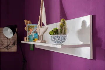 Wall Shelf Hvit høyglans - Hvit - Oppbevaring - Hylle - Vegghylle