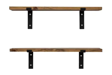 Wall Shelf Valnøtt - Valnøtt/Svart - Oppbevaring - Hylle - Vegghylle