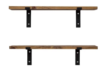 Wall Shelf Valnøtt - Valnøtt/Svart - Oppbevaring - Hylle - Vegghylle