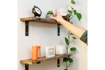 Wall Shelf Valnøtt - Valnøtt/Svart - Oppbevaring - Hylle - Vegghylle