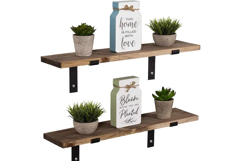Wall Shelf Valnøtt - Valnøtt/Svart - Oppbevaring - Hylle - Vegghylle