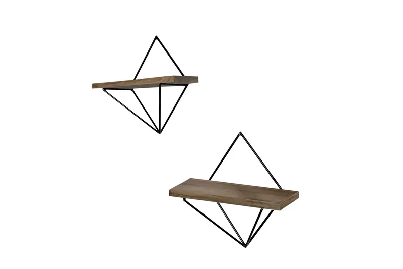 Wall Shelf Valnøtt|Svart, Valnøtt/Svart