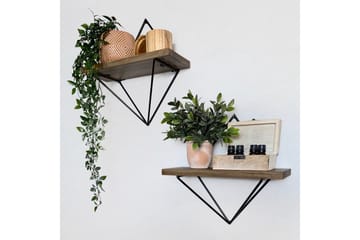 Wall Shelf Valnøtt|Svart - Valnøtt/Svart - Oppbevaring - Hylle - Vegghylle